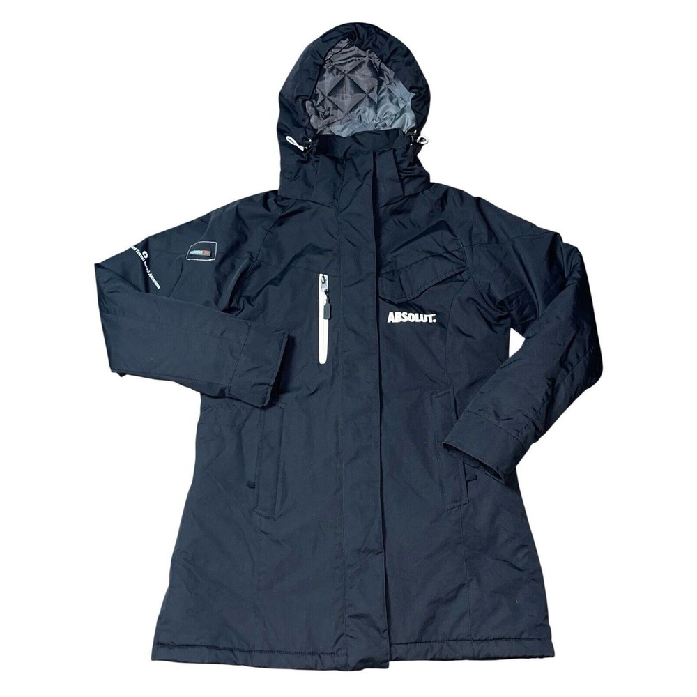 Vintage Matterhorn Womens Jacket Black Quilted Lined Hooded Coat Size 38